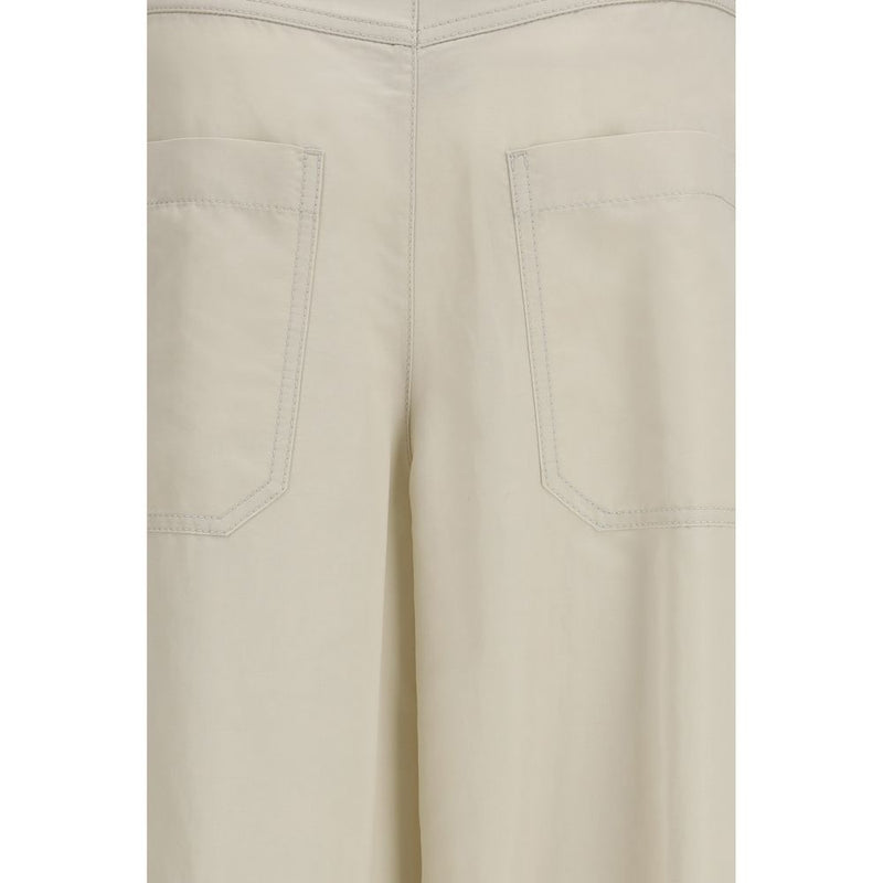 Brunello Cucinelli Beige Cotton Palazzo Pants for Women