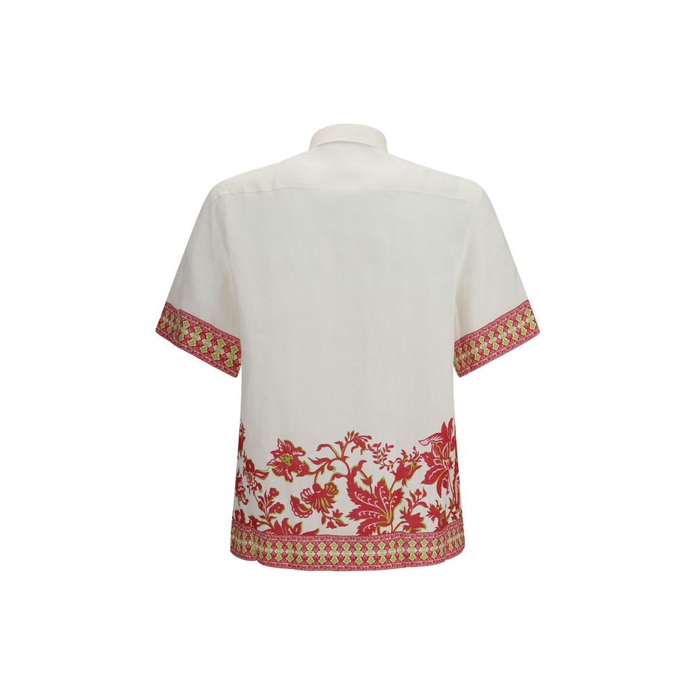 Etro Multicolor Linen Pattern Shirt for Men