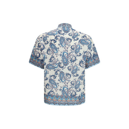 Etro overhemd van blauw katoen met patroon