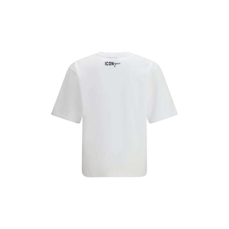 Dsquared² White Cotton T-Shirt with Graphic Print