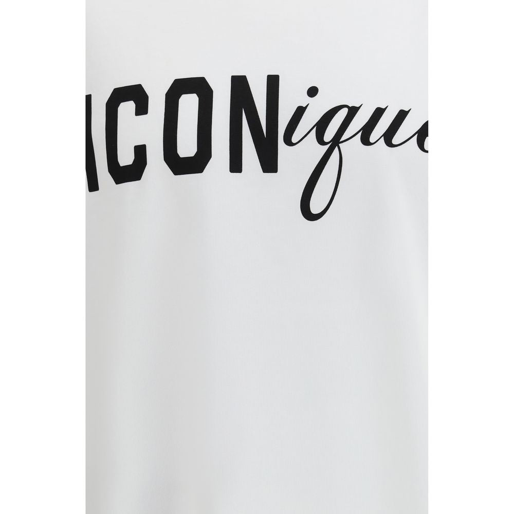 Dsquared² White Cotton T-Shirt with Icon Graphic Print