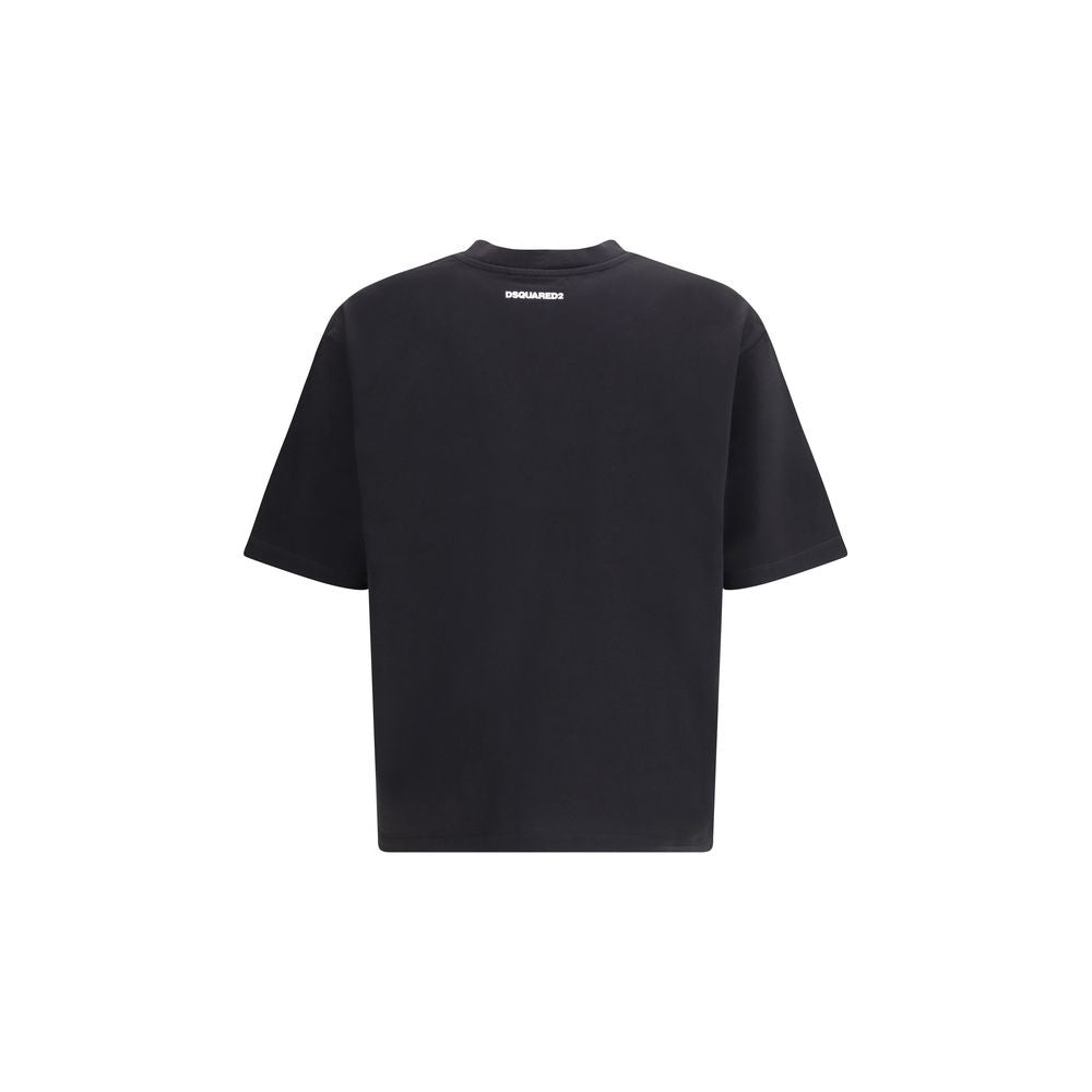 Dsquared² T-shirt en coton noir avec imprimé Icon
