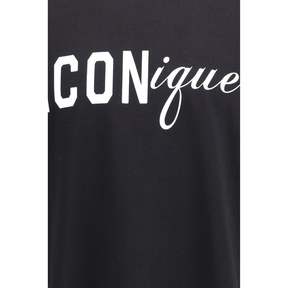 Dsquared² T-shirt en coton noir avec imprimé Icon