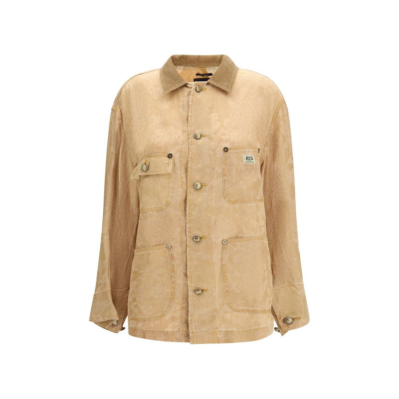 R13 Orange Linen Coat - Evelyn Chore Jacket
