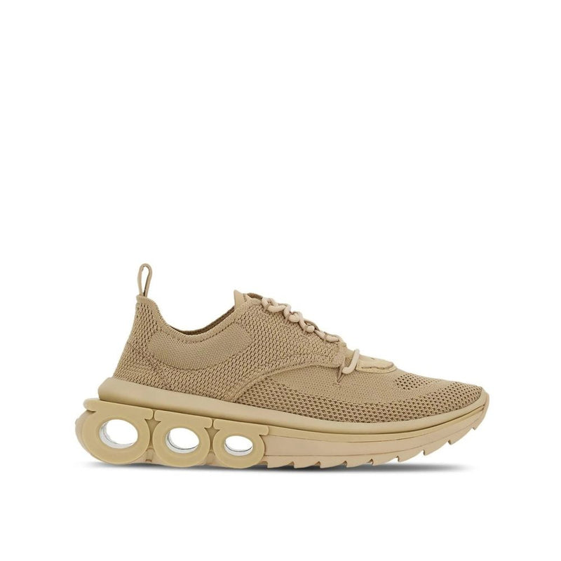 Salvatore Ferragamo Beige Fabric Athletic Sneakers for Men