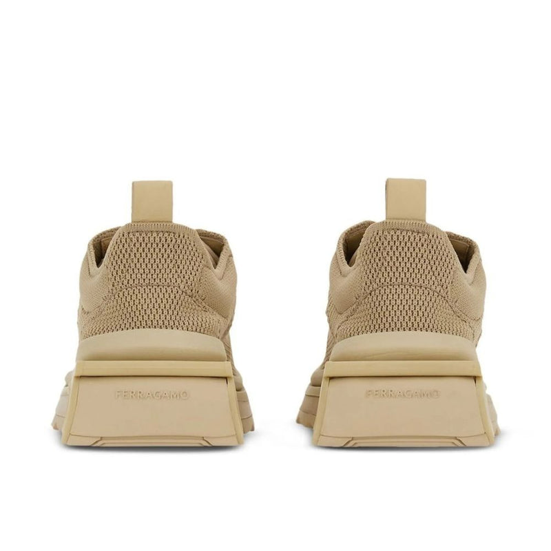 Salvatore Ferragamo Beige Fabric Athletic Sneakers for Men