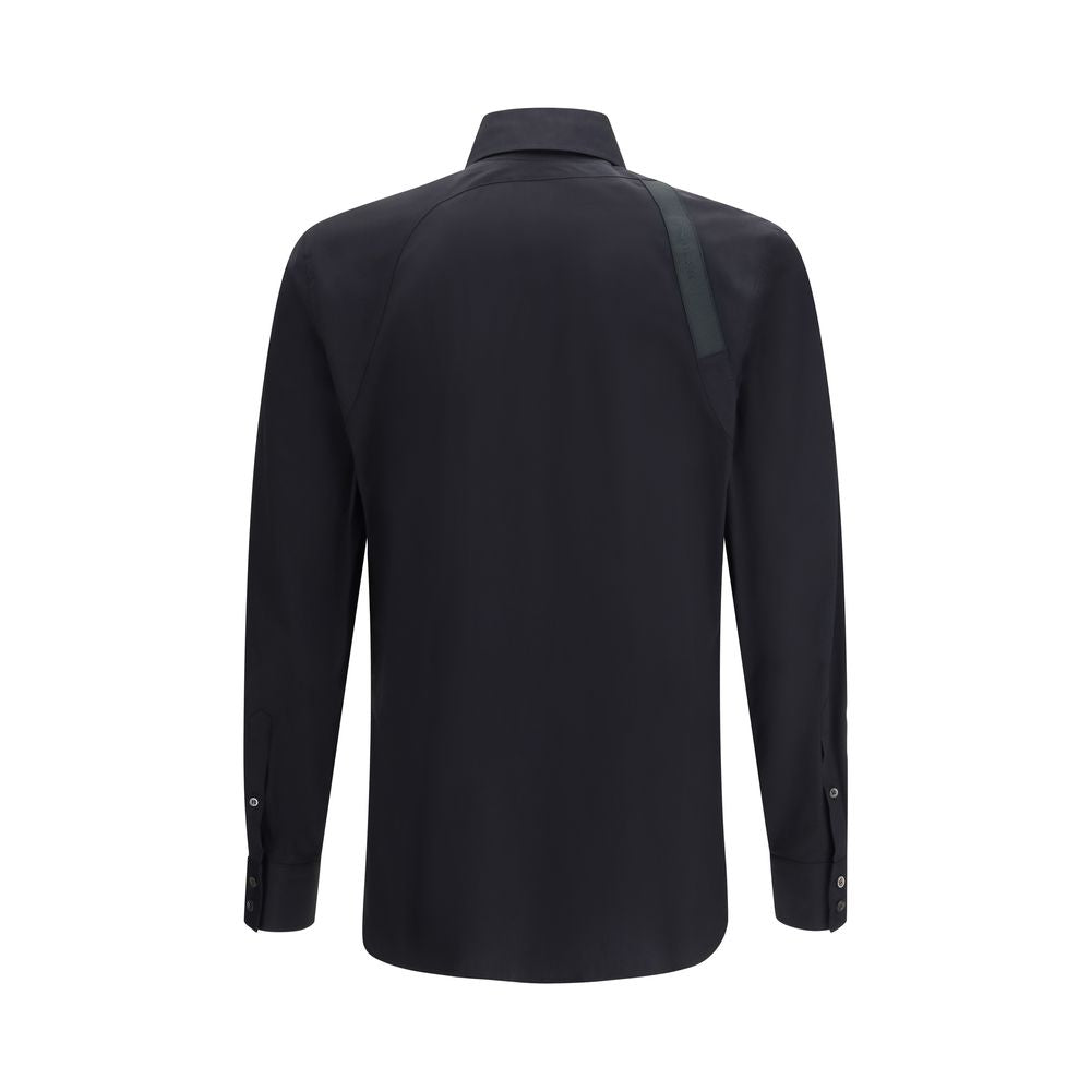 Alexander McQueen Black Cotton Dress Shirt with Harness Detail
