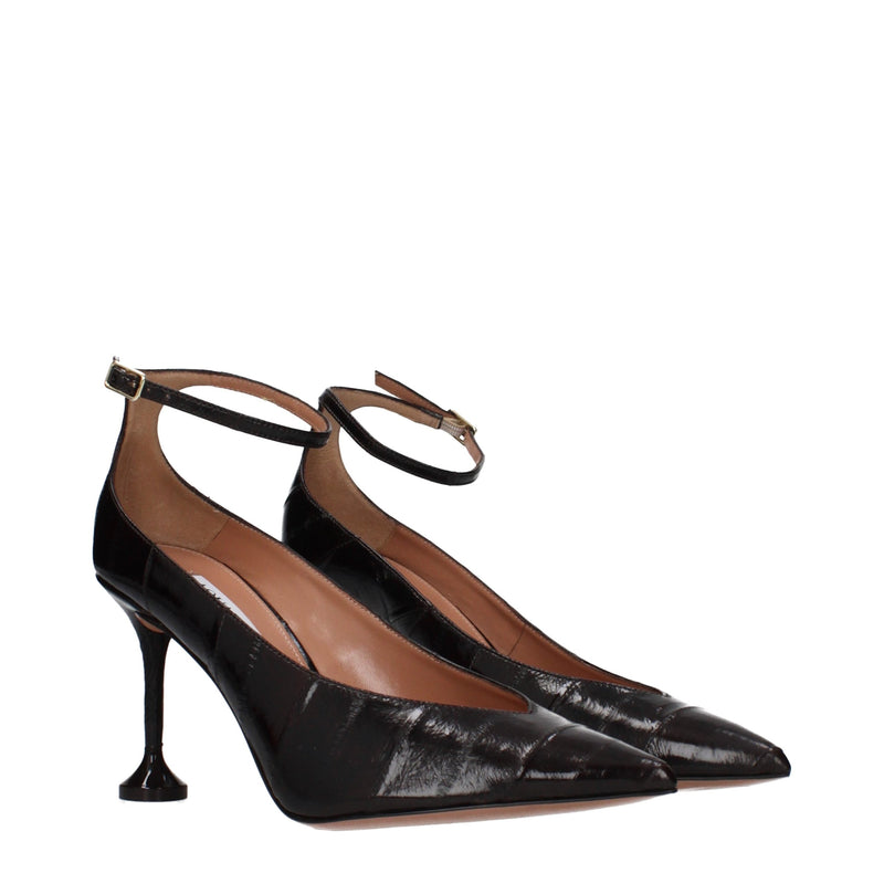Aquazzura Brown Leather High Heel Pumps for Women