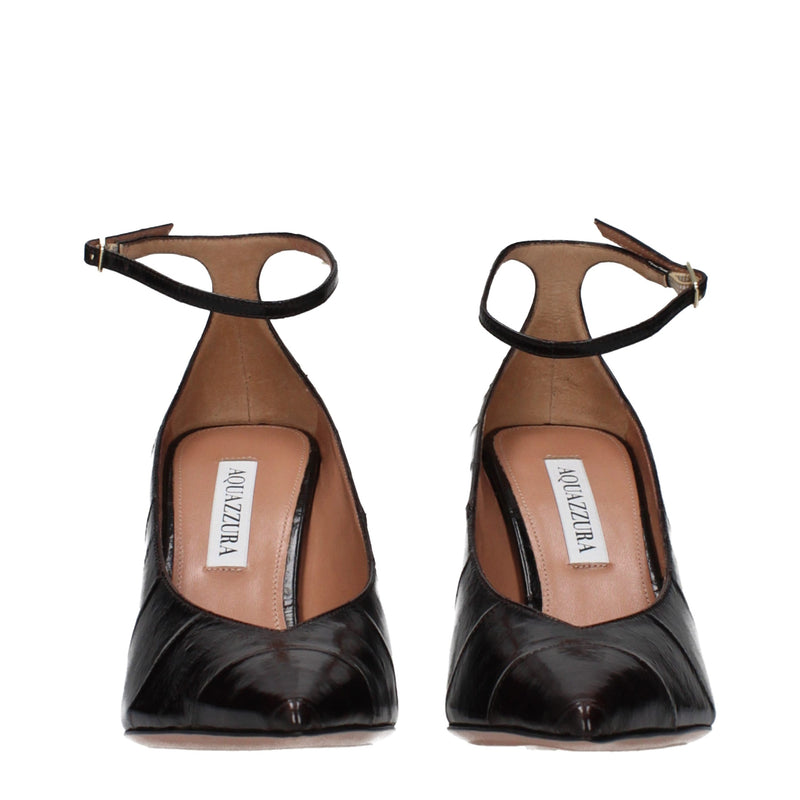 Aquazzura Brown Leather High Heel Pumps for Women