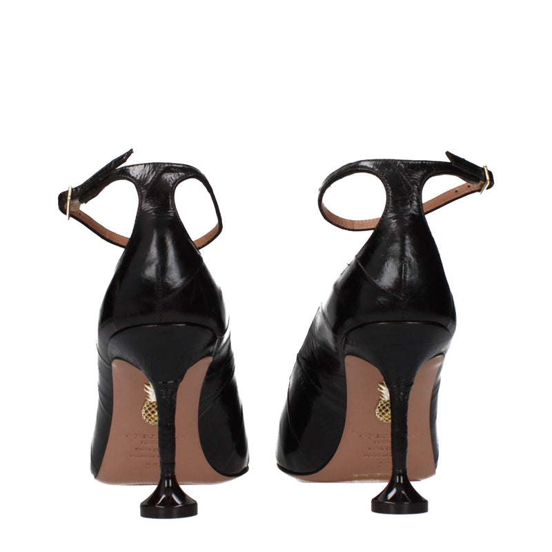 Aquazzura Brown Leather High Heel Pumps for Women