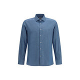 Brooksfield Blue Cotton Shirt - Essential Men's Wear