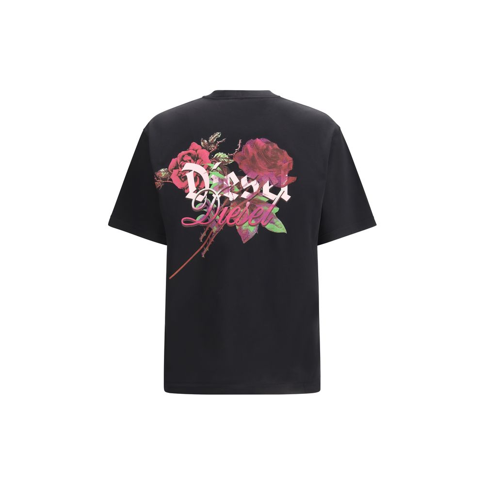 T-shirt en coton noir Diesel