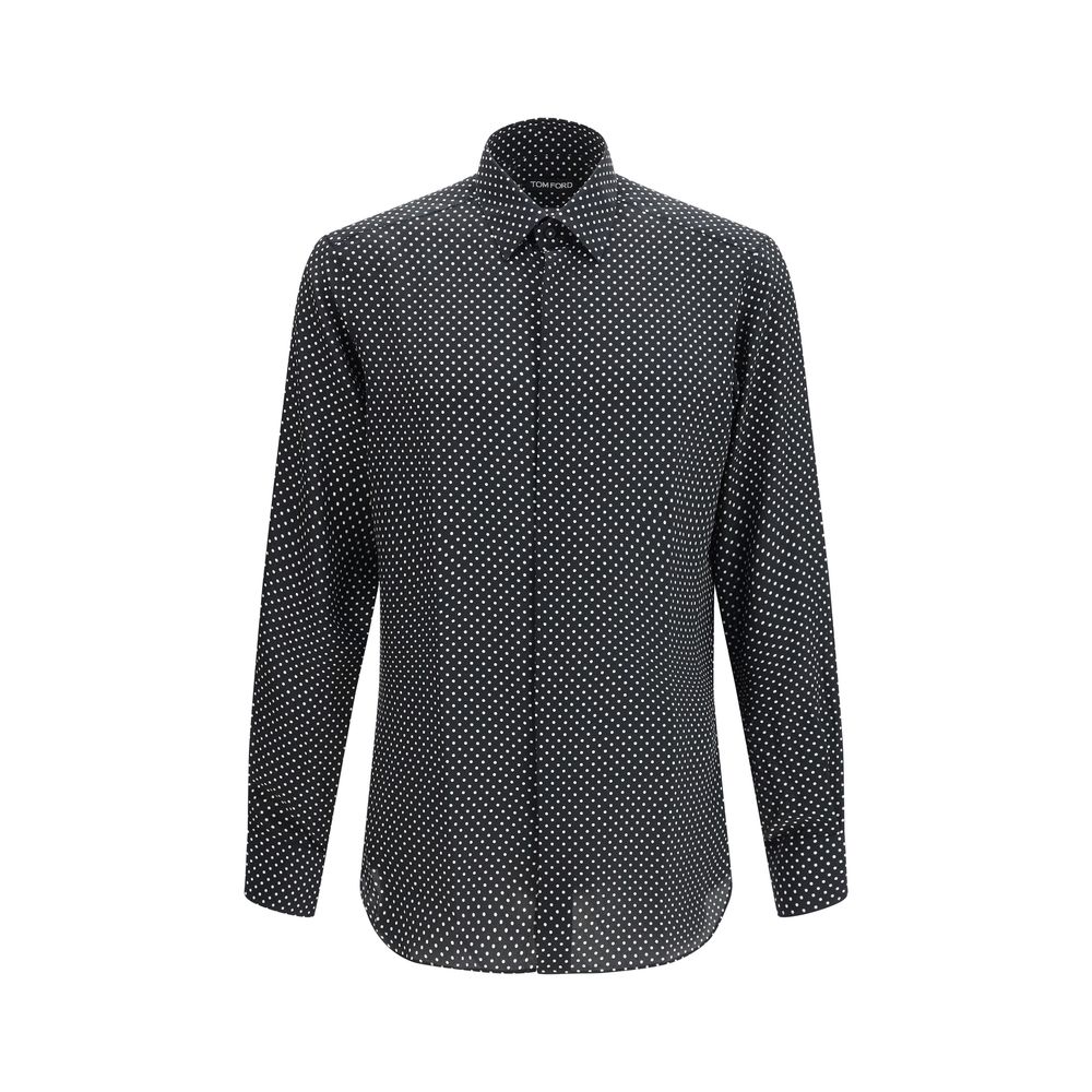Chemise Tom Ford noire à motifs en soie