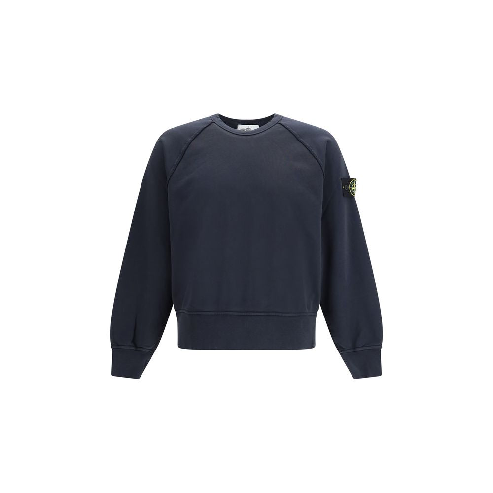 Stone Island Blue Cotton Sweatshirt - Oversized Crewneck
