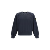 Stone Island Blue Cotton Sweatshirt - Oversized Crewneck