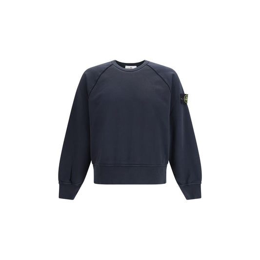 Stone Island Blue Cotton Sweatshirt - Oversized Crewneck