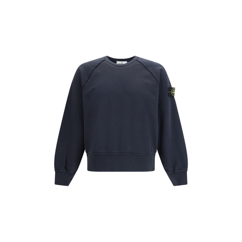 Stone Island Blue Cotton Sweatshirt - Oversized Crewneck