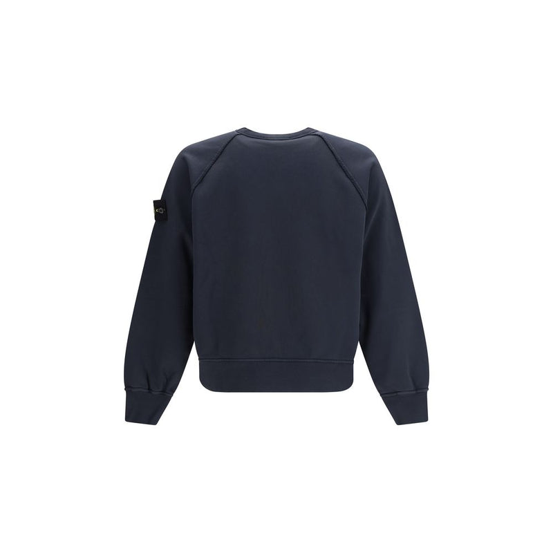 Stone Island Blue Cotton Sweatshirt - Oversized Crewneck