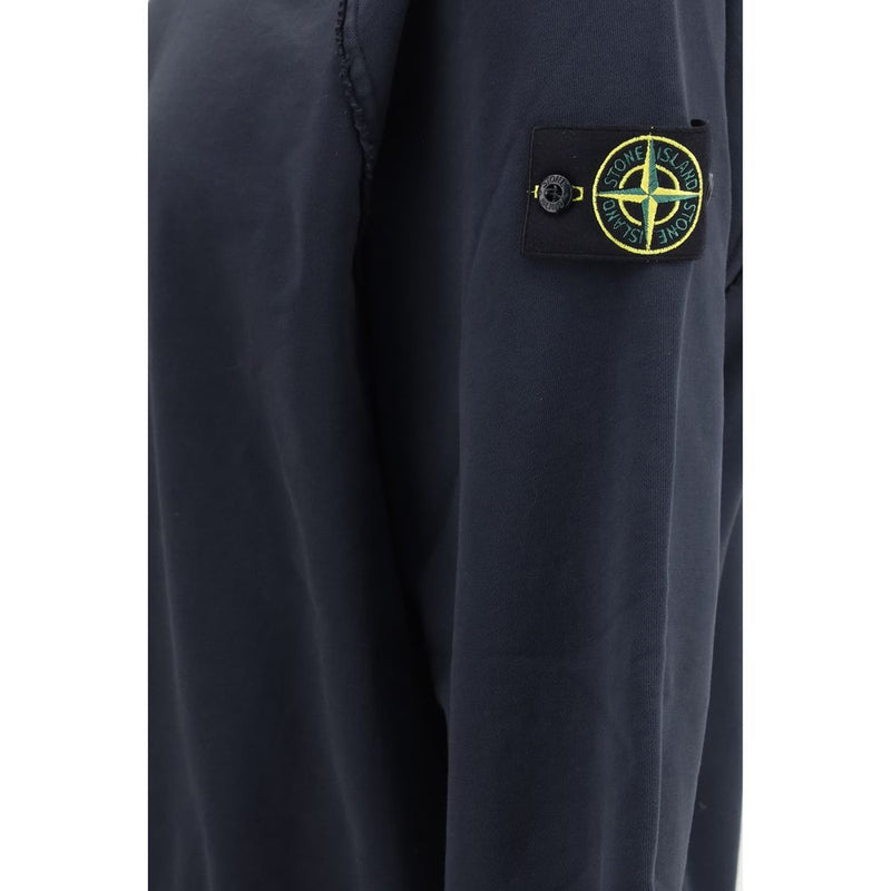 Stone Island Blue Cotton Sweatshirt - Oversized Crewneck