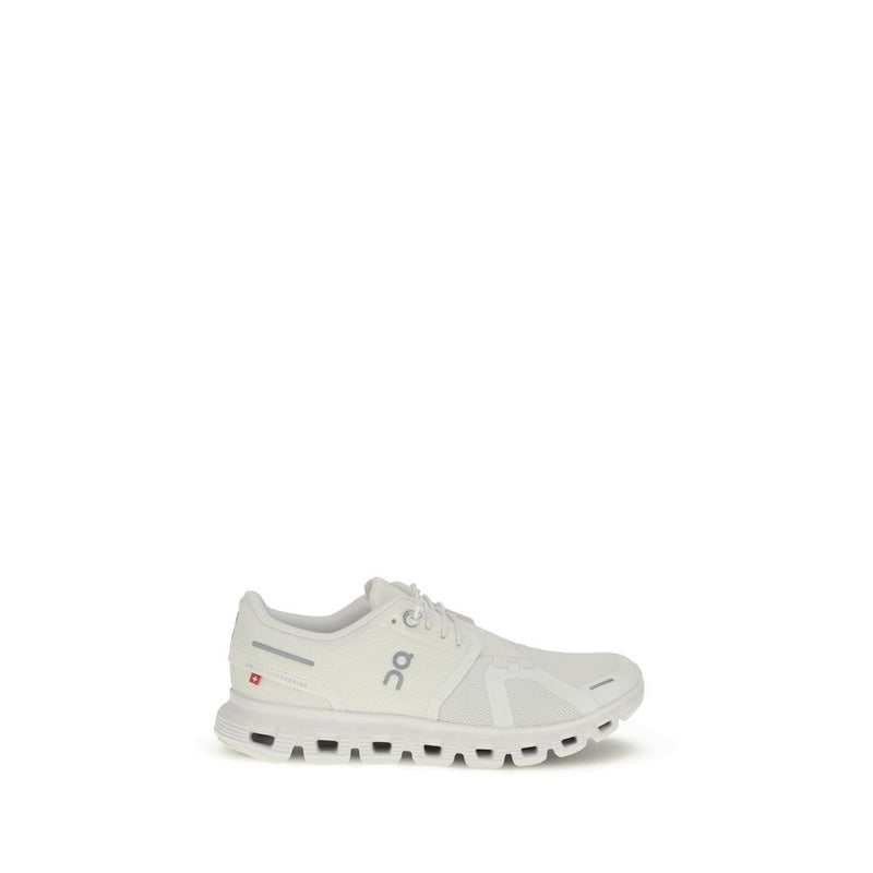 ON Cloud 6 White Recycled Polyester Athletic Sneakers for Women