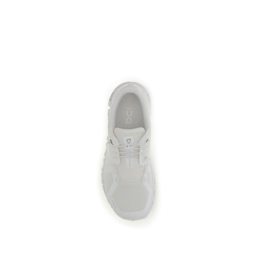 ON Cloud 6 White Recycled Polyester Athletic Sneakers for Women