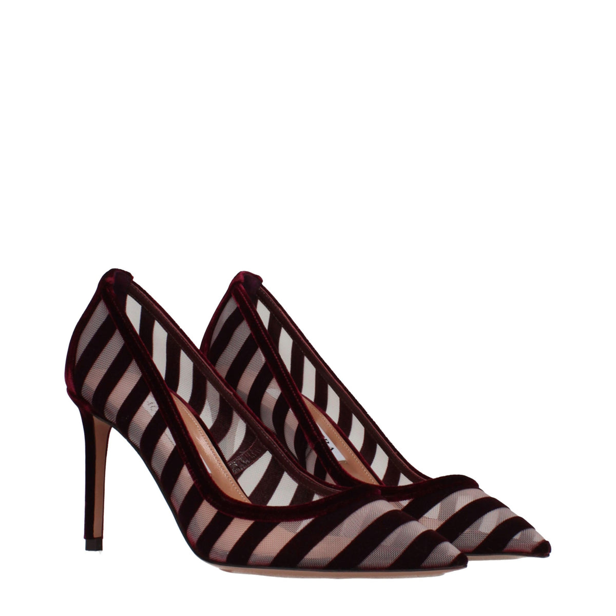 Aquazzura Transparent Velvet Mid Heel Pumps for Women