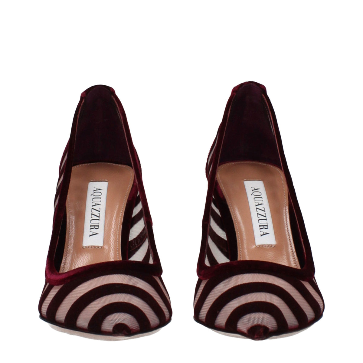 Aquazzura Transparent Velvet Mid Heel Pumps for Women