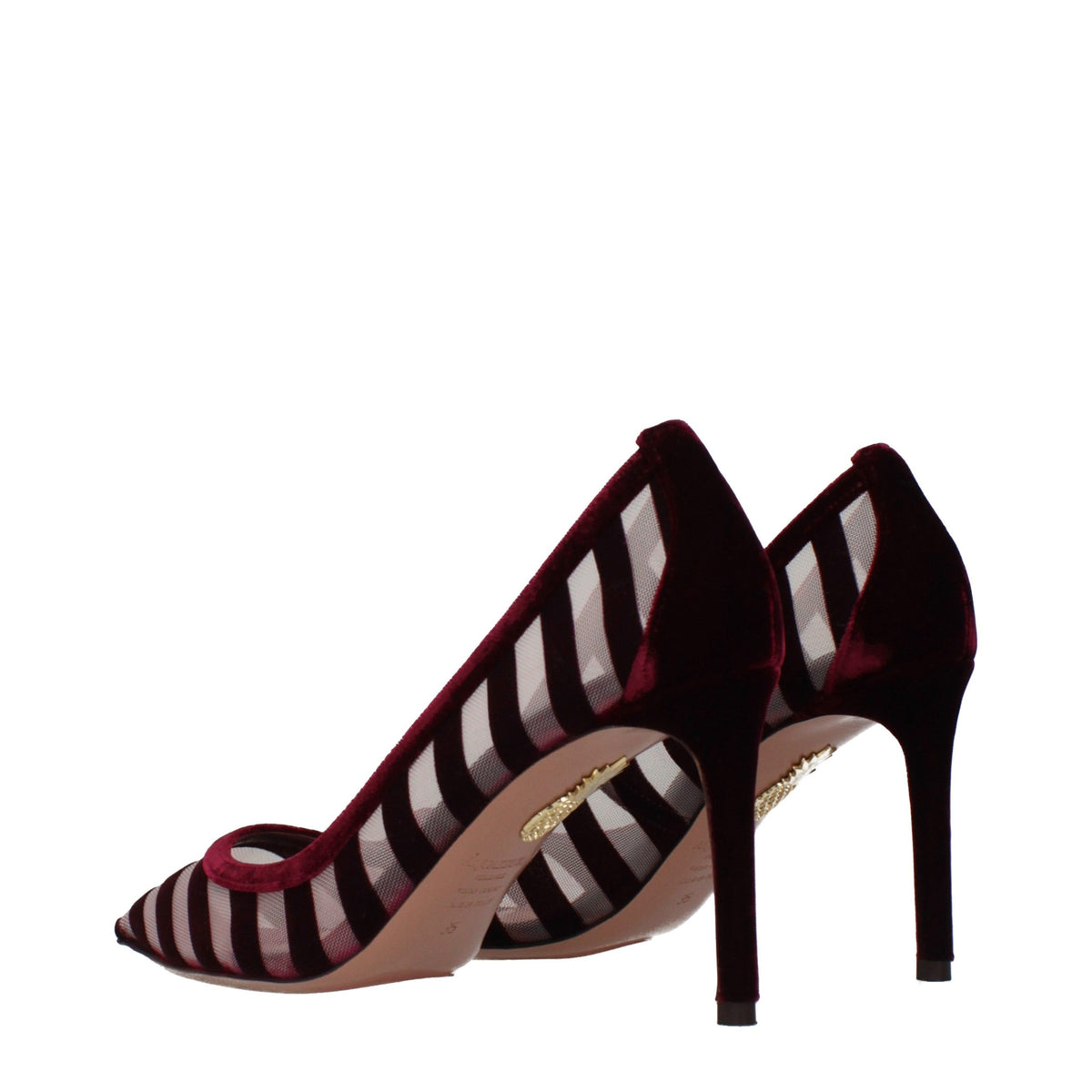 Aquazzura Transparent Velvet Mid Heel Pumps for Women