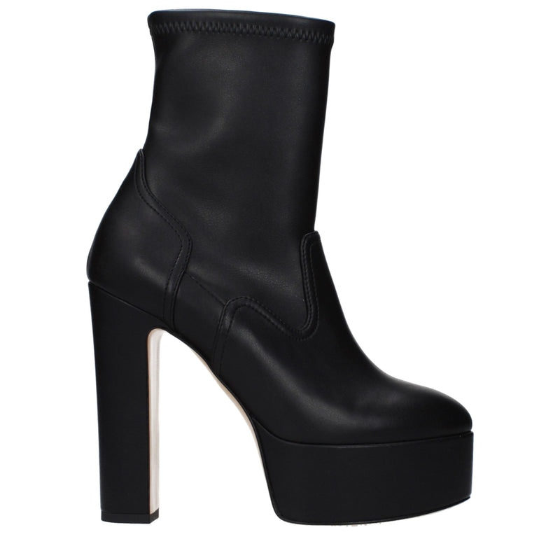 Casadei Black Leather Ankle Boots for Women