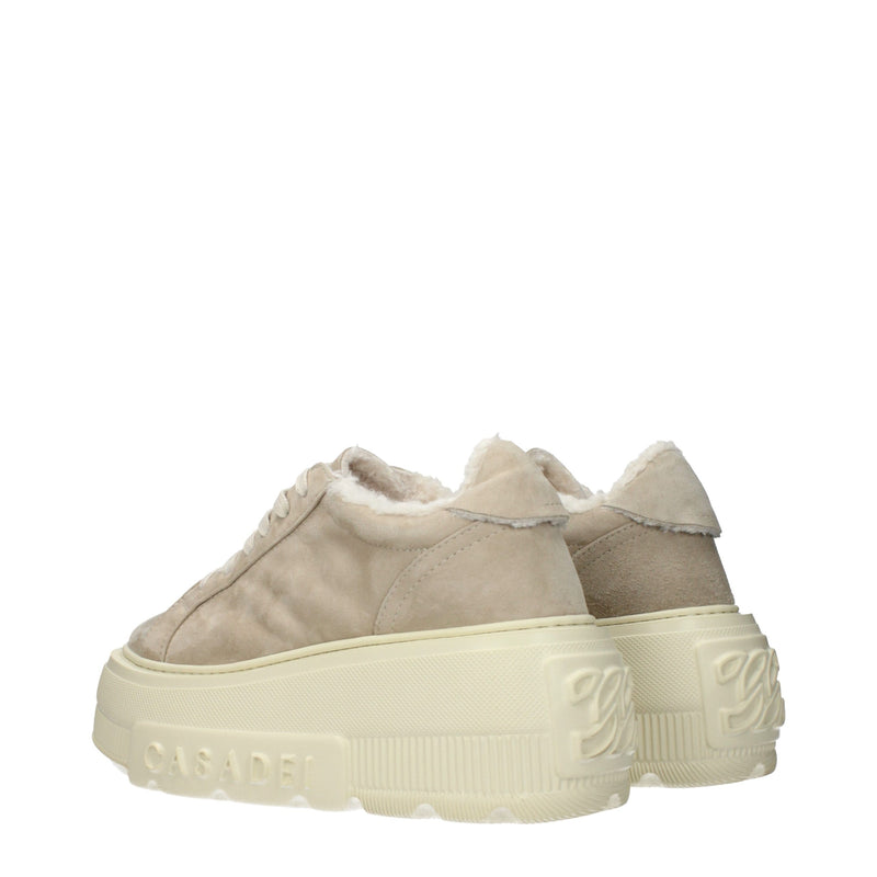 Casadei Beige Leather Chunky Sneakers for Women