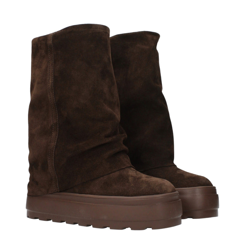 Casadei Brown Leather Ankle Boots for Women
