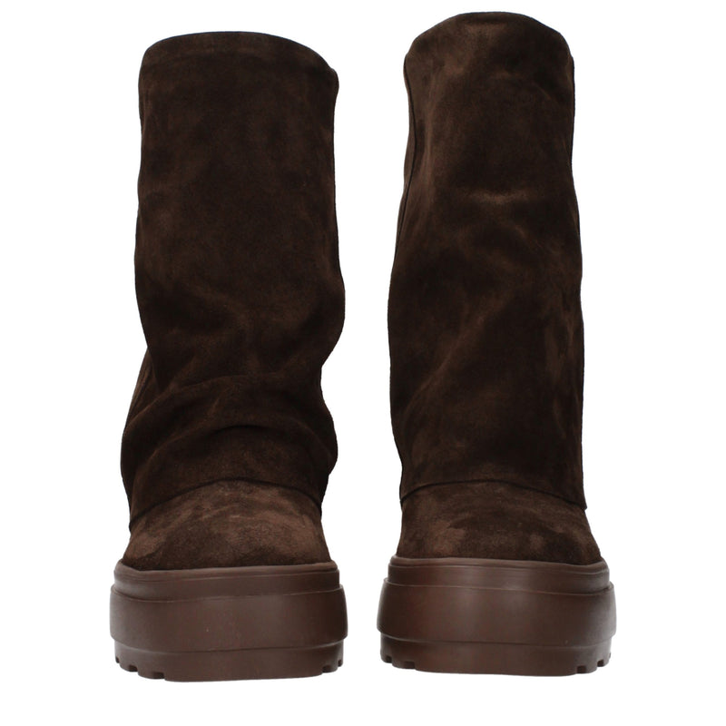 Casadei Brown Leather Ankle Boots for Women