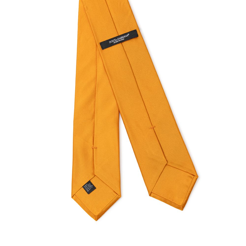 Cravate en soie orange Dolce & Gabbana