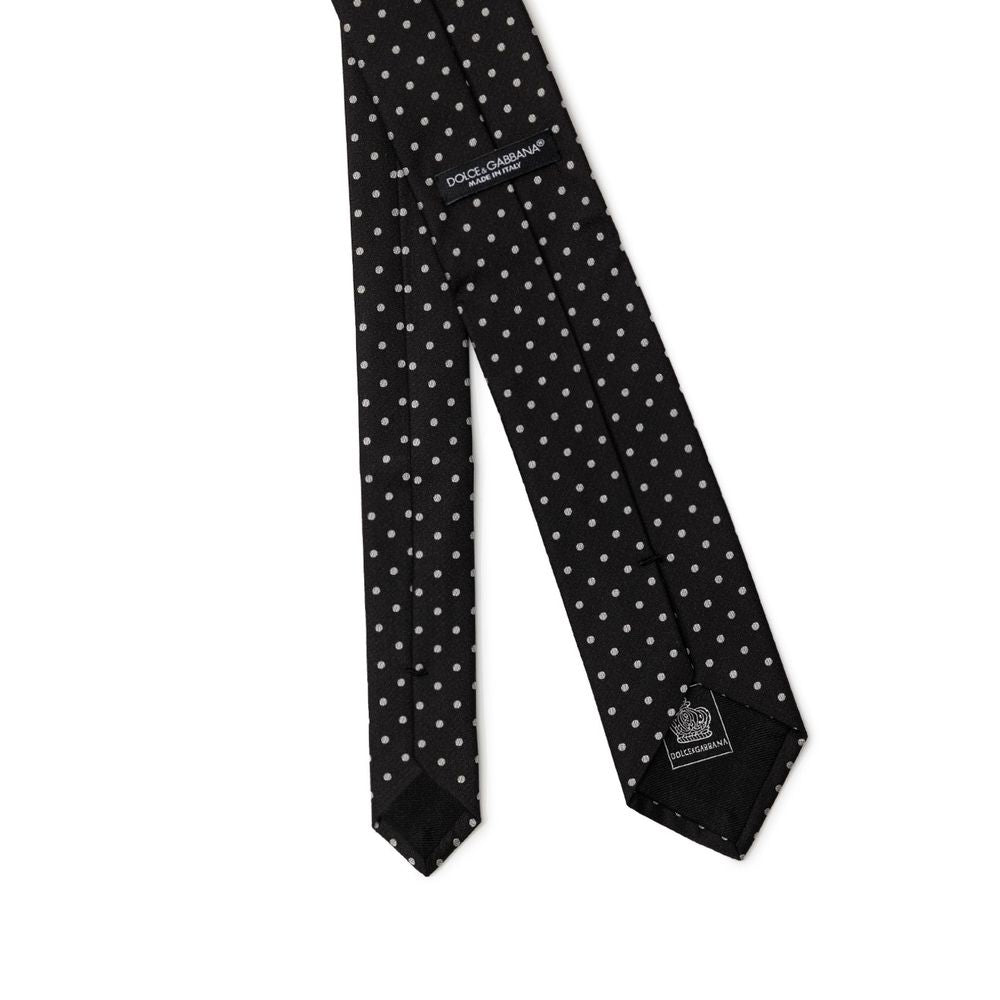 Cravate en soie noire Dolce &amp; Gabbana