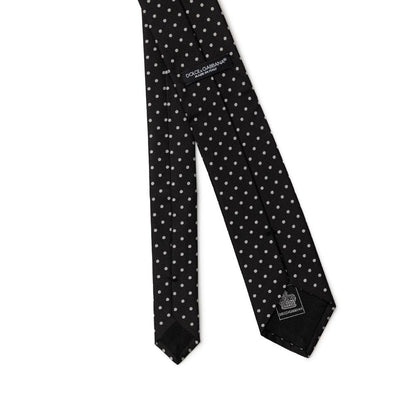 Cravate en soie noire Dolce &amp; Gabbana