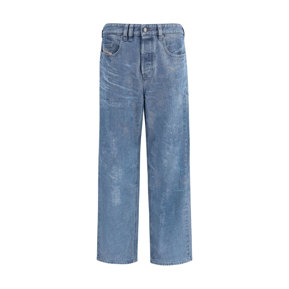 Diesel 2001 D-Macro-FSI1 Blue Cotton Straight-Leg Jeans