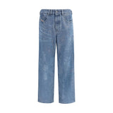 Diesel 2001 D-Macro-FSI1 Blue Cotton Straight-Leg Jeans
