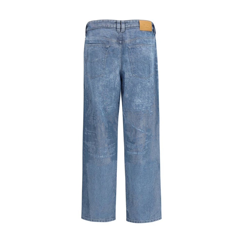 Diesel 2001 D-Macro-FSI1 Blue Cotton Straight-Leg Jeans