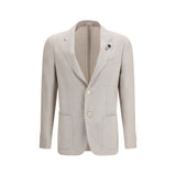 Lardini Beige Silk Blazer - Elegance Redefined