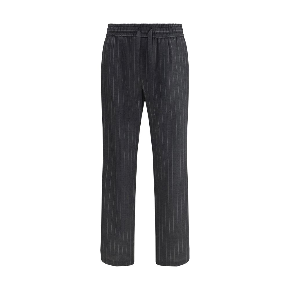 Dolce & Gabbana Gray Fleece Wool Casual Pants for Men