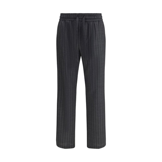 Dolce & Gabbana Gray Fleece Wool Casual Pants for Men