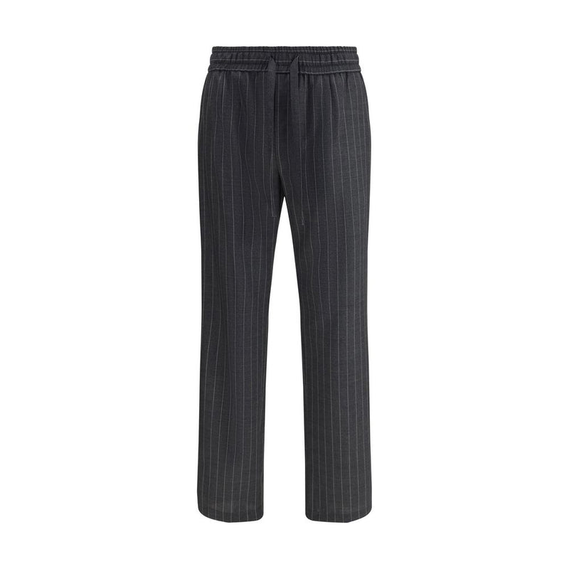 Dolce & Gabbana Gray Fleece Wool Casual Pants for Men