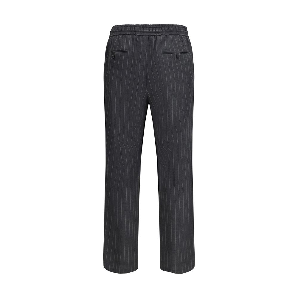 Dolce & Gabbana Gray Fleece Wool Casual Pants for Men
