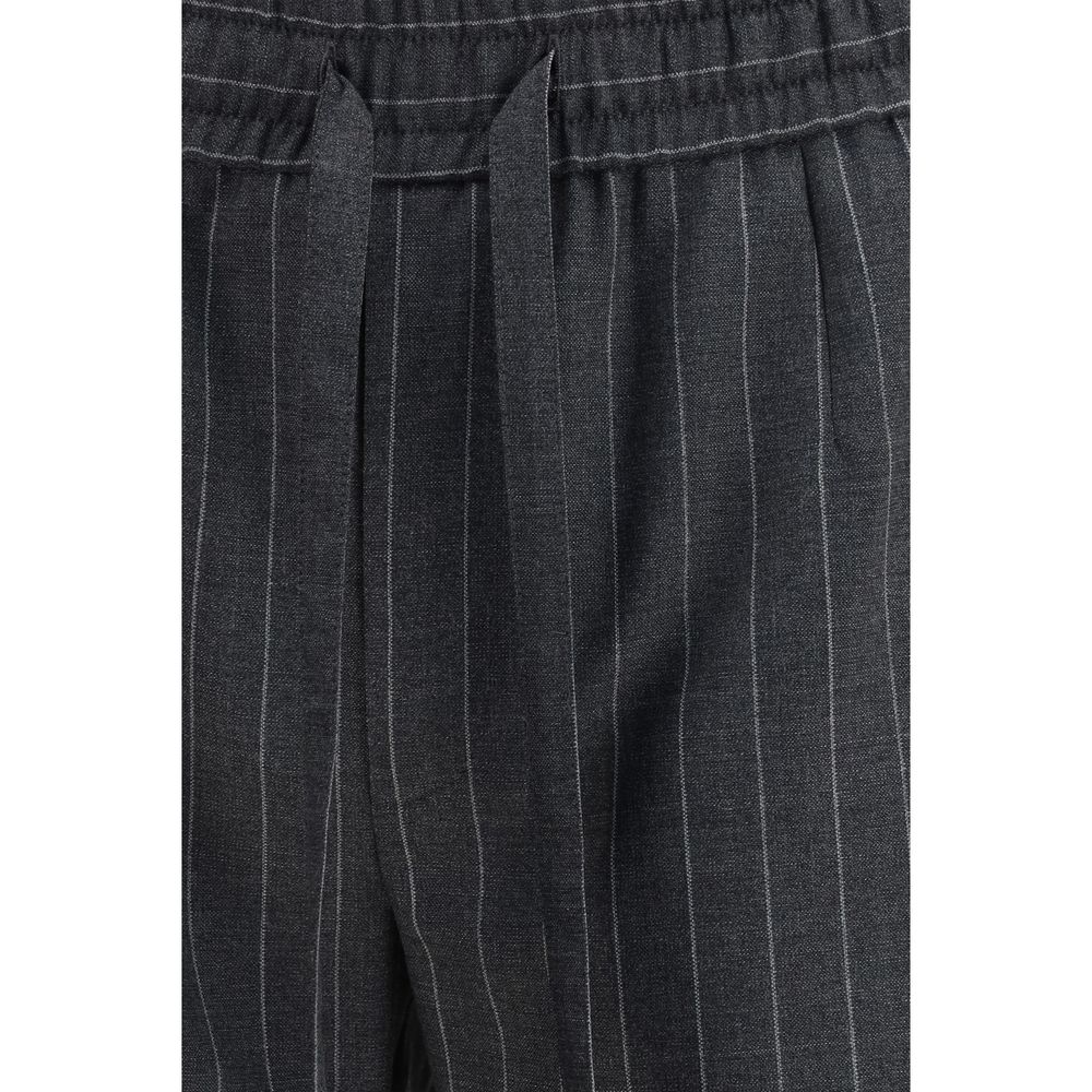 Dolce & Gabbana Gray Fleece Wool Casual Pants for Men