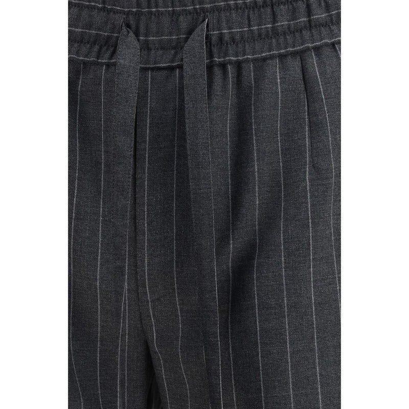 Dolce & Gabbana Gray Fleece Wool Casual Pants for Men