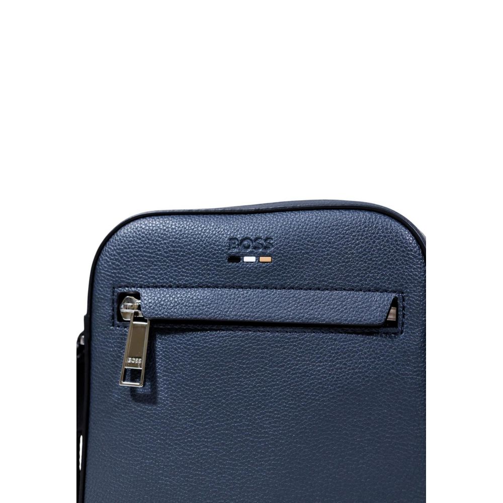 Hugo Boss Blauwe Messenger Tas van Gerecycled Polyurethaan