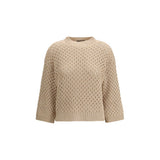 Fabiana Filippi Beige Fleece Wool Sweatshirt - SS26