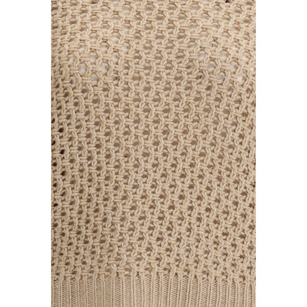 Fabiana Filippi Beige Fleece Wool Sweatshirt - SS26