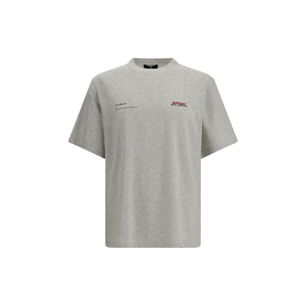 Represent Gray Cotton T-Shirt for Men - Modern Casual Wear