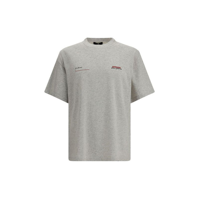 Represent Gray Cotton T-Shirt for Men - Modern Casual Wear